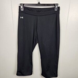 Under Armour AllSeasonGear Black Capri‎ Pants Women's Medium Stretch Active